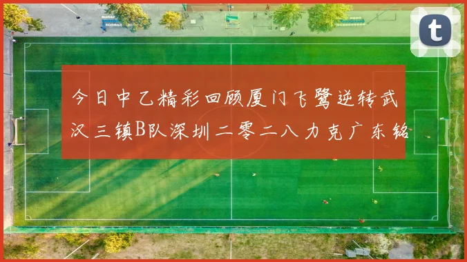 今日中乙精彩回顾厦门飞鹭逆转武汉三镇B队深圳二零二八力克广东铭途