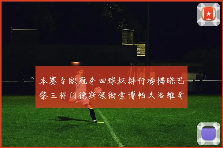 本赛季欧冠夺回球权排行榜揭晓巴黎三将门德斯领衔索博帕夫洛维奇紧随其后